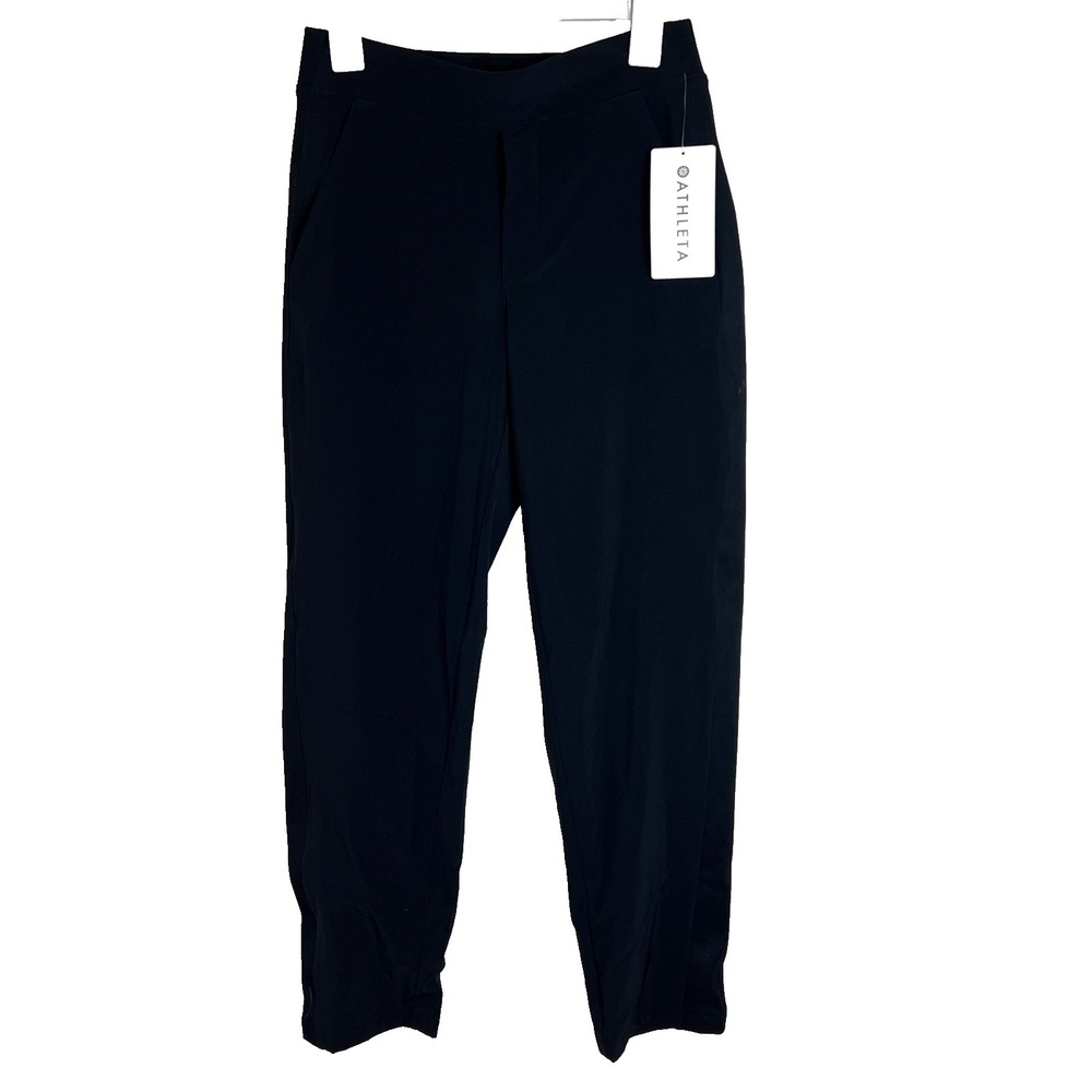 NWT Athleta Brooklyn Lined Pants Womens Size 4 Black Workout Gym Athleisure $109